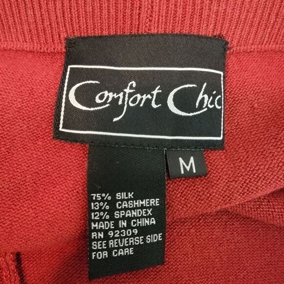 Comfort Chic silk & cashmere blend wide leg pants medium rust orange - Picture 4 of 4